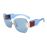 Oversized Square Sunglasses Women Rimless Shades UV400 Eyewear