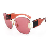 Oversized Square Sunglasses Women Rimless Shades UV400 Eyewear