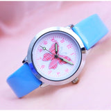 Fashion 3D Colorful butterfly Watches Children Wristwatch kol saati
