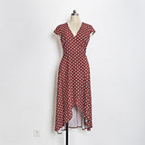 Polka Dot Dress Summer Dress Women Beach Dresses Bohemian V Neck
