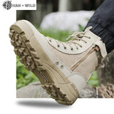 Men Military Boots Breathable Leather Mesh Top SWAT Ankle Combat Boot