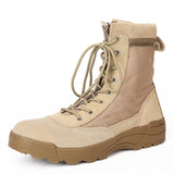 Men Military Boots Breathable Leather Mesh Top SWAT Ankle Combat Boot