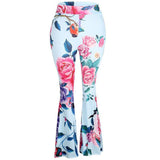 Fashion Women Print Leggings High Pants Flare Trousers Pants