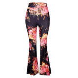 Fashion Women Print Leggings High Pants Flare Trousers Pants
