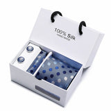 Gift box packing  men brand luxury necktie pocket square silk tie set