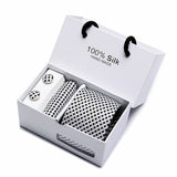 Gift box packing  men brand luxury necktie pocket square silk tie set