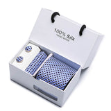 Gift box packing  men brand luxury necktie pocket square silk tie set