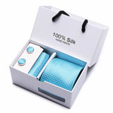 Gift box packing  men brand luxury necktie pocket square silk tie set
