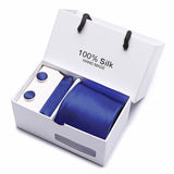 Gift box packing  men brand luxury necktie pocket square silk tie set
