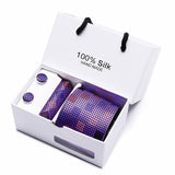 Gift box packing  men brand luxury necktie pocket square silk tie set