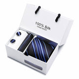 Gift box packing  men brand luxury necktie pocket square silk tie set