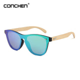 CONCHEN Wooden Sunglasses For Women Fashion Brand Designer UV400