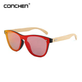 CONCHEN Wooden Sunglasses For Women Fashion Brand Designer UV400