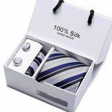 Gift box packing  men brand luxury necktie pocket square silk tie set