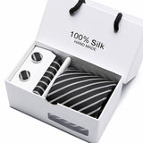 Gift box packing  men brand luxury necktie pocket square silk tie set