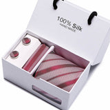 Gift box packing  men brand luxury necktie pocket square silk tie set