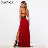 Sexy Women Sleeveless Halter Neck Lace Crochet Evening Maxi Long