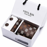 New Plaid men ties set Extra Long Silk Jacquard Woven Neck Tie Suit