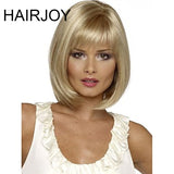 White Women Synthetic Full Wigs Short Straight Bob Hairstyle