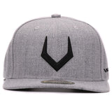 High quality grey wool snap back 3D pierced embroidery cap flat bill