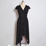 Polka Dot Dress Summer Dress Women Beach Dresses Bohemian V Neck