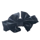 5" Big Smooth Velvet Kids Girl Hair Bow Elastic Headband Fall/Winter Warm Headwrap Birthday Party Hair Accessories