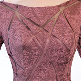 Half Sleeve Embroidery Zipper Cocktail A-line Tea Length Formal