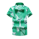 Mens Casual camisa masculina Printed Beach Shirts Short Sleeve