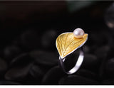Lotus Fun Rea Pearl Handmade Designer Fine Jewelry Creative Open Ring