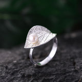 Lotus Fun Rea Pearl Handmade Designer Fine Jewelry Creative Open Ring