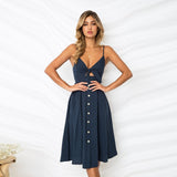 Sexy Bow Backless Polka Dots Print Beach Summer Dress Women