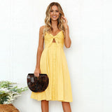 Sexy Bow Backless Polka Dots Print Beach Summer Dress Women