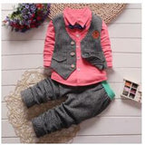 BibiCola baby boys clothing set gentleman outfits infant tracksuit 3pcs plaid t-shirt+pants+vest sets bebe sport suit