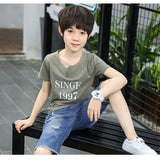 summer children's clothes boys shorts casual curling denim