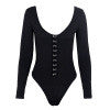 Glamaker Long sleeve low cut sex bodysuit body Party slim bodysuit