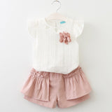 Bear Leader Girls Clothing Sets 2019 Brand Girls Clothes Kids Clothing Sets Sleeveless White T-Shirt + Plaid Short 2Pcs Suits