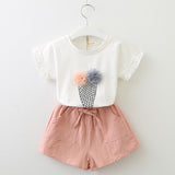 Bear Leader Girls Clothing Sets 2019 Brand Girls Clothes Kids Clothing Sets Sleeveless White T-Shirt + Plaid Short 2Pcs Suits