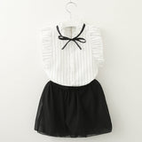 Bear Leader Girls Clothing Sets 2019 Brand Girls Clothes Kids Clothing Sets Sleeveless White T-Shirt + Plaid Short 2Pcs Suits