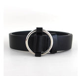 HOT Circle Buckles Belt women fashion students simple casual trousers