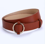 HOT Circle Buckles Belt women fashion students simple casual trousers
