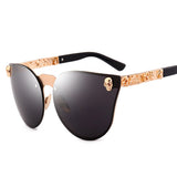 Gothic Skull Frame Metal Temple Feminino Sun Glasses