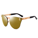 Gothic Skull Frame Metal Temple Feminino Sun Glasses