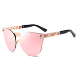 Gothic Skull Frame Metal Temple Feminino Sun Glasses