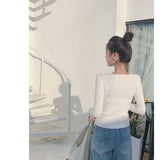 AOSSVIAO Sexy lace up knitting pullover sweater jumper