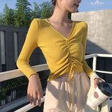AOSSVIAO Sexy lace up knitting pullover sweater jumper