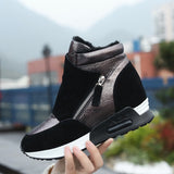 Woman Winter Sneakers Warm Wedge High Top Sneakers