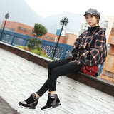 Woman Winter Sneakers Warm Wedge High Top Sneakers