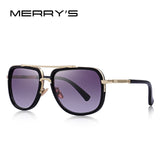 MERRY'S Fashion Sunglasses Classic Designer Metal Square Sun glasses