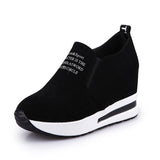 Flock New High Heel Lady Casual Breathable Height Increasing Shoes