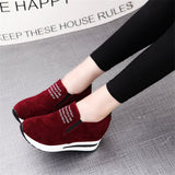 Flock New High Heel Lady Casual Breathable Height Increasing Shoes